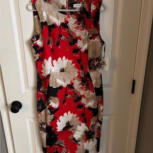 Calvin Klein Red Floral Dress